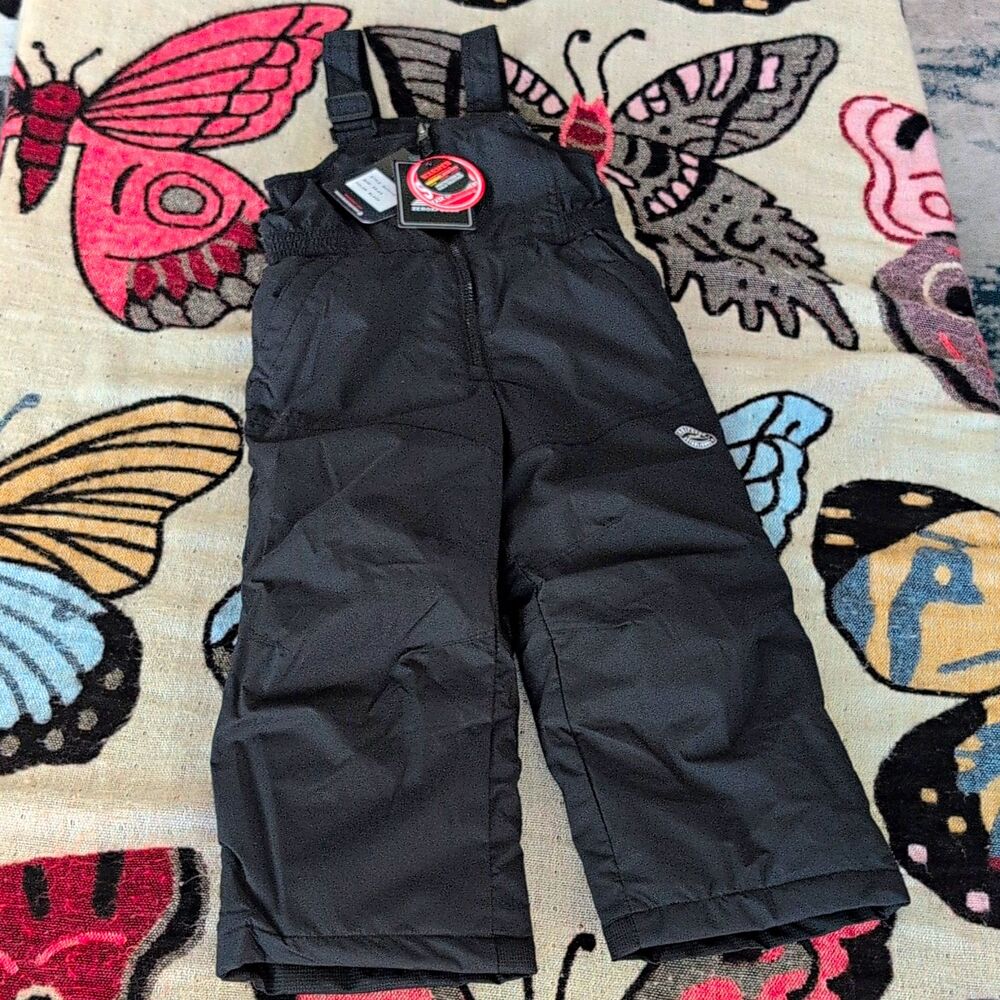 ZeroXposur Waterproof Insulated Unisex Kids Black Snow Bib Pants XS 4/5